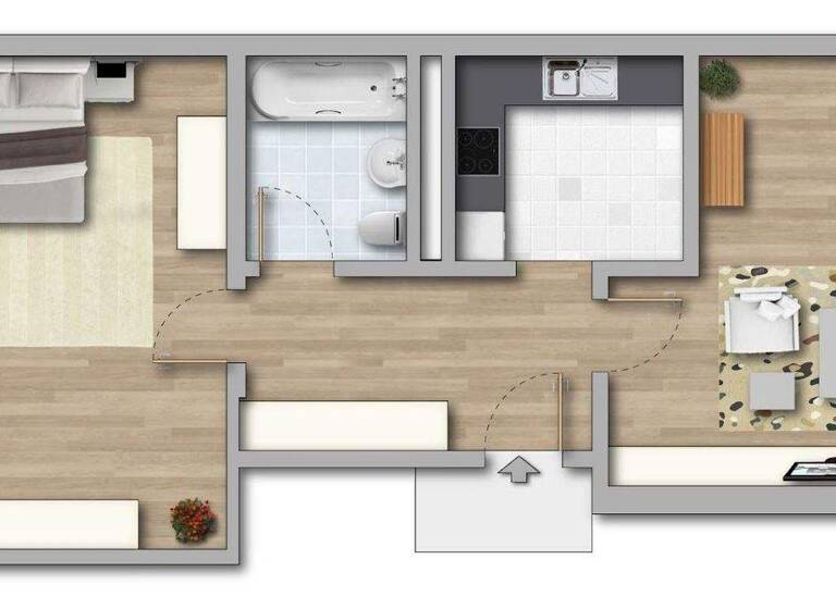 Wohnung zur Miete 321 € 2 Zimmer 49,3 m² EG Brahmsbogen 27 Südliche Neustadt Halle (Saale) 06124
