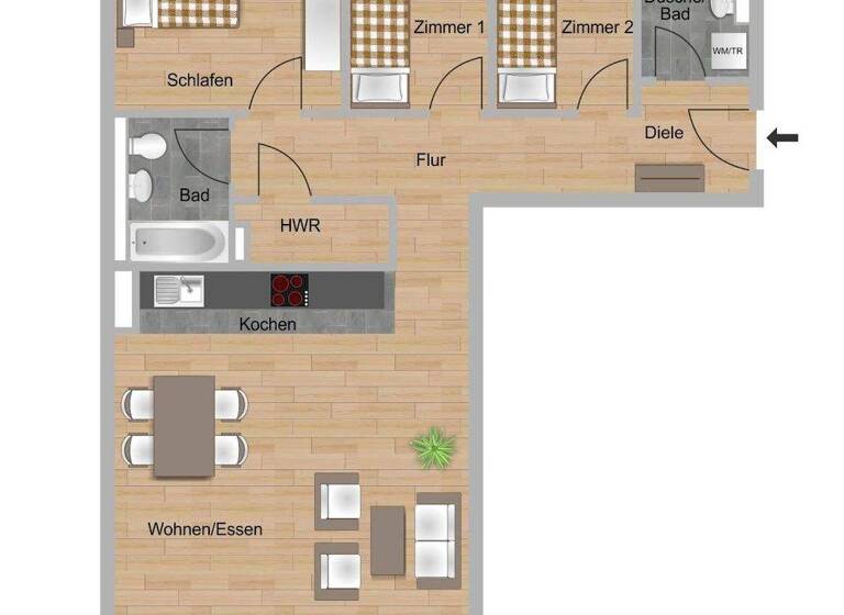 Wohnung zur Miete - Erstbezug 1.584 € 4 Zimmer 105,6 m² 2. Geschoss Im Ländchen 3 Bierstadt Wiesbaden 65205
