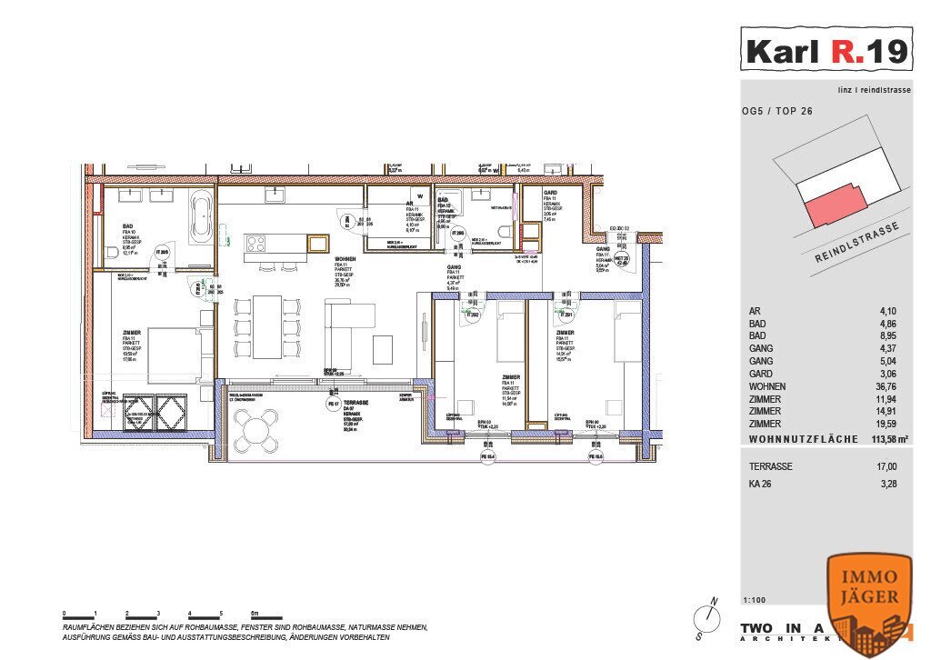 Penthouse zum Kauf 1.585.000 € 4 Zimmer 198,7 m²<br/>Wohnfläche 6.<br/>Geschoss 01.12.2026<br/>Verfügbarkeit Reindlstraße 19 Urfahr Linz 4040