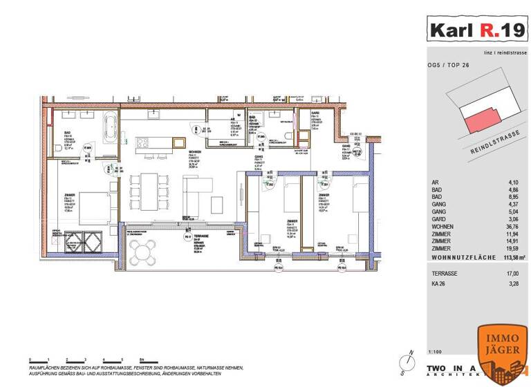 Penthouse zum Kauf - Erstbezug 1.585.000 € 4 Zimmer 198,7 m² 6. Geschoss frei ab 01.12.2026 Reindlstraße 19 Urfahr Linz 4040