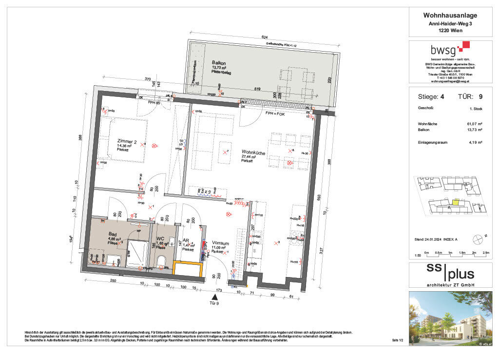 Wohnung zur Miete 969 € 2 Zimmer 61,1 m²<br/>Wohnfläche 1.<br/>Geschoss ab sofort<br/>Verfügbarkeit Anni-Haider-Weg 3 Wien 1220