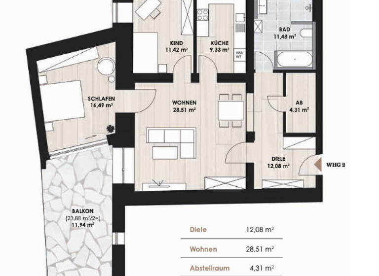 Wohnung zum Kauf 349.900 € 3 Zimmer 105,5 m² Mistelbach 95511