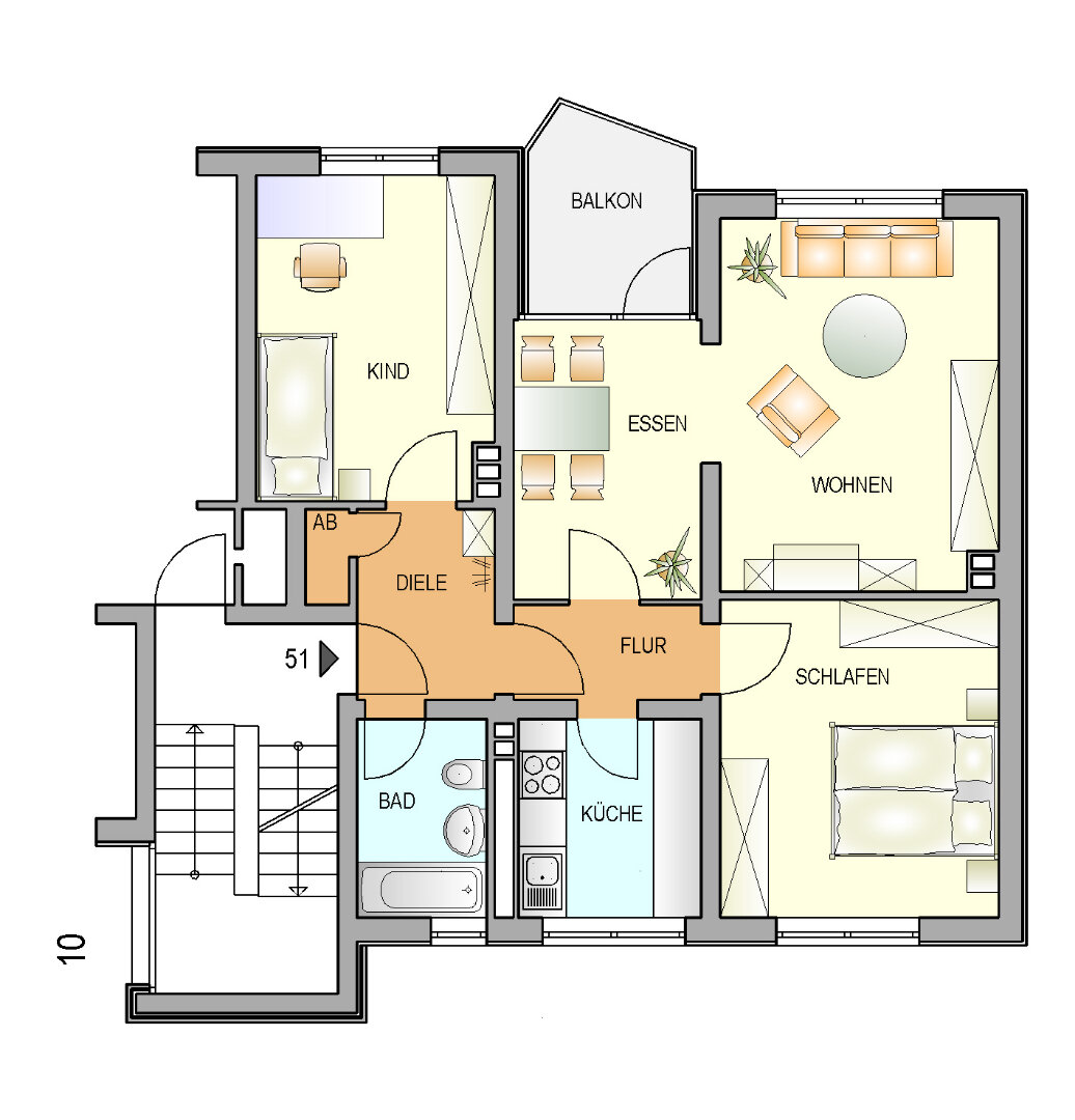 Wohnung zur Miete 457 € 3 Zimmer 70 m²<br/>Wohnfläche 1.<br/>Geschoss 01.04.2025<br/>Verfügbarkeit Sensburger Straße 10 Mixsiepen Remscheid 42859