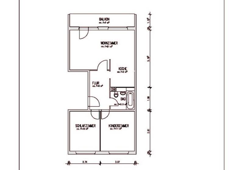 Wohnung zur Miete 360 € 3 Zimmer 60,3 m² 4. Geschoss Hermann-Danz-Straße 15 Hermsdorf 07629