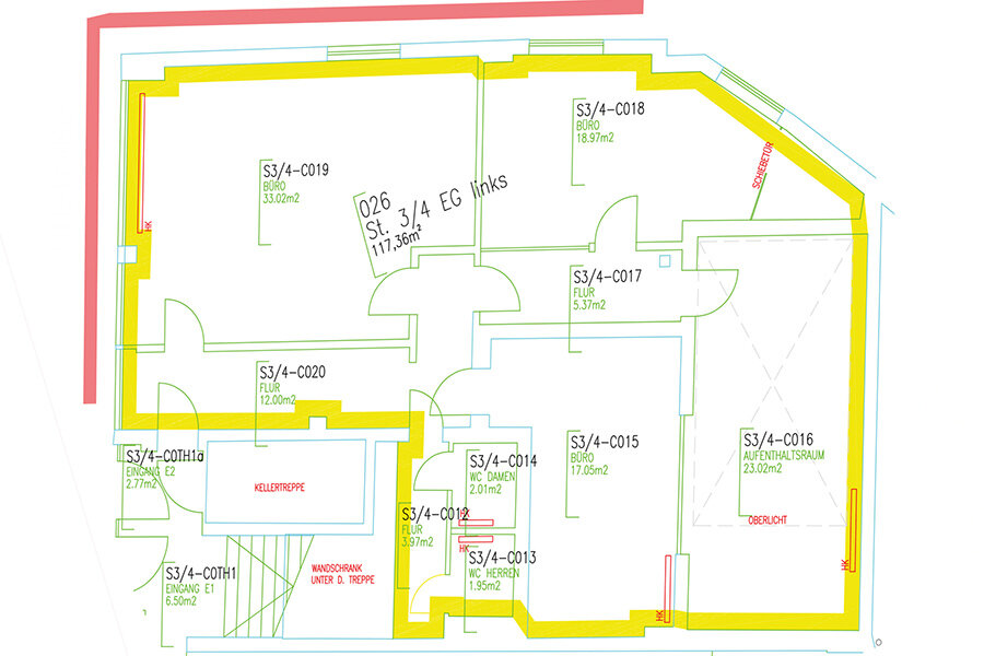 Bürofläche zur Miete 5.916 € 500 m²<br/>Bürofläche Mitte Hannover 30159