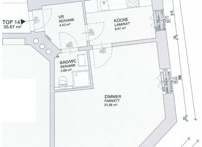 Wohnung zum Kauf 149.000 € 1,5 Zimmer 35,7 m² Grüne Gasse Lend Graz 8020
