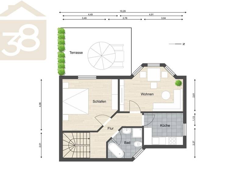 Wohnung zur Miete 900 € 2 Zimmer 67 m² Lehre 38165