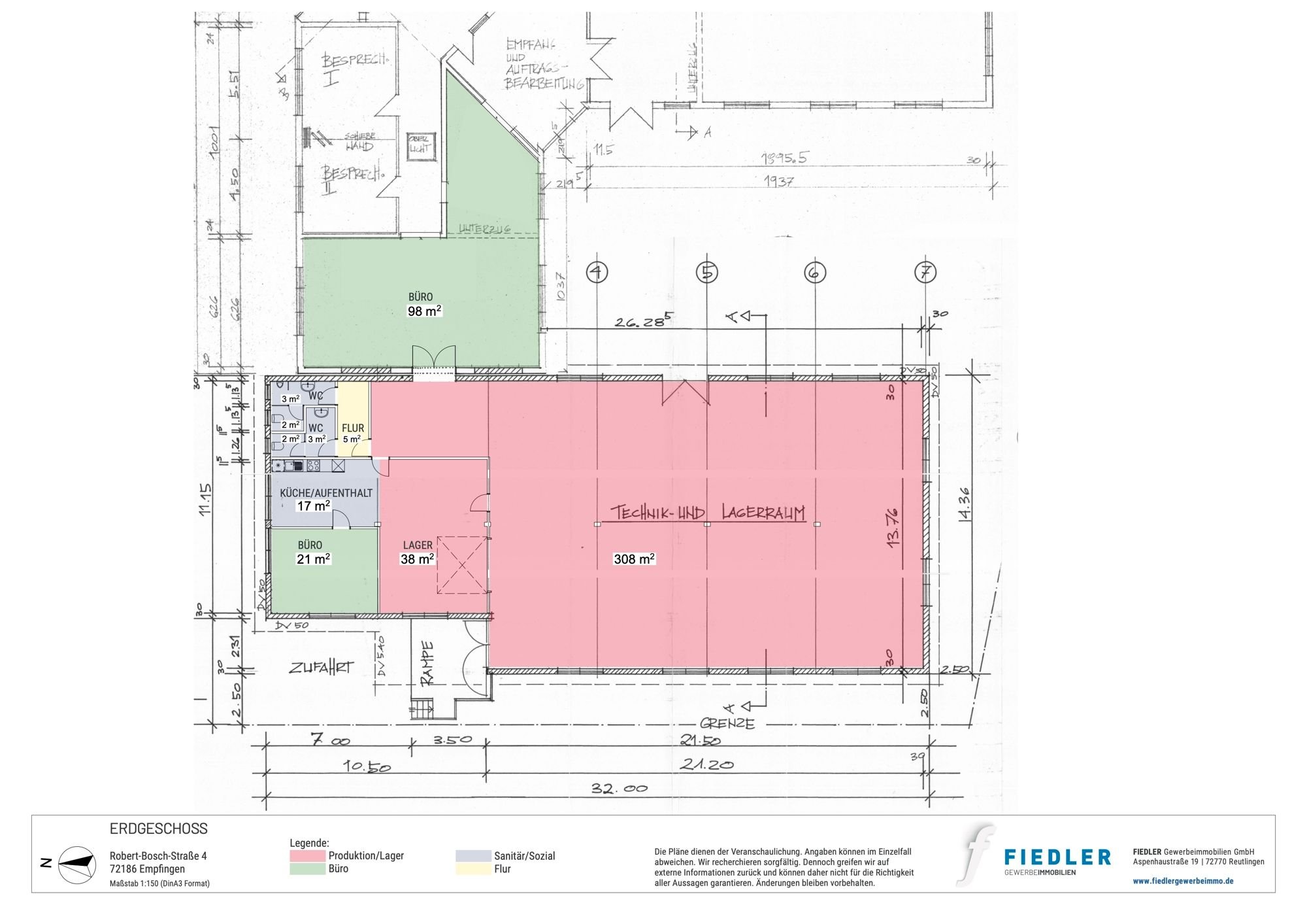 Lagerhalle zur Miete provisionsfrei 489 m²<br/>Lagerfläche Robert-Bosch-Straße 4 Empfingen Empfingen 72186