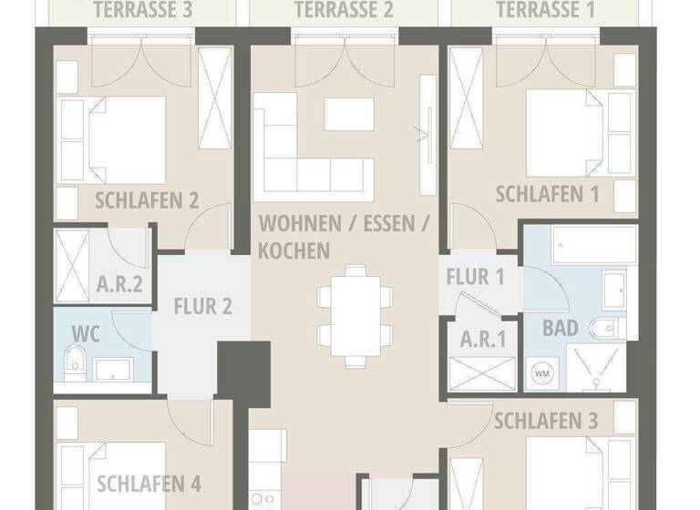 Terrassenwohnung zum Kauf provisionsfrei 666.400 € 5 Zimmer 132,9 m² EG Werner-von-Siemens-Allee 10 Röthenbach Röthenbach an der Pegnitz 90552