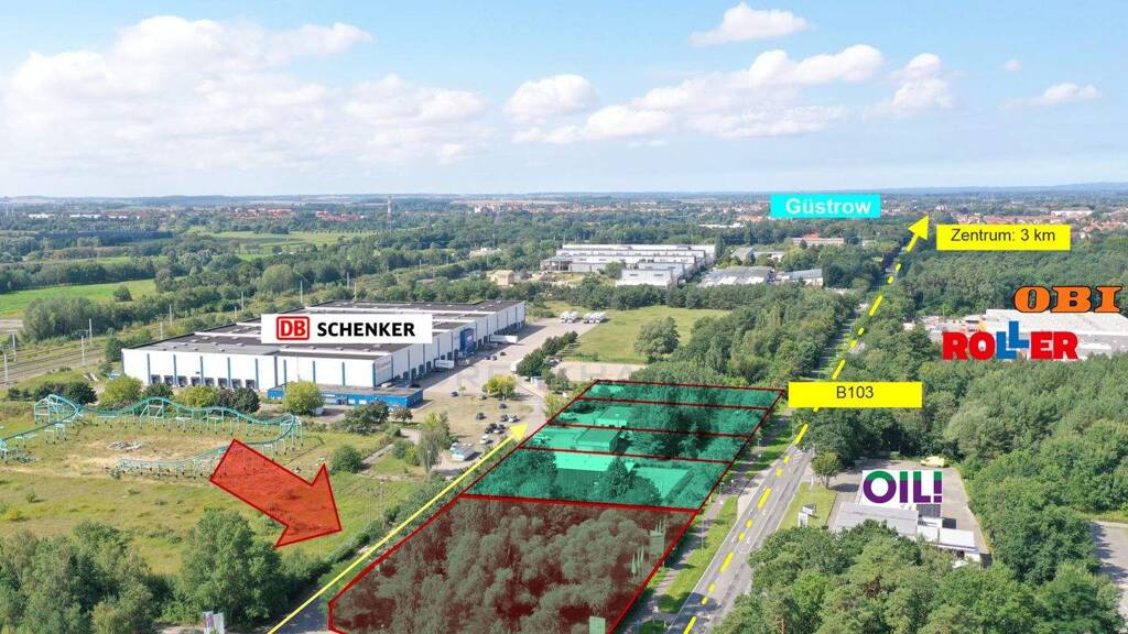 Gewerbegrundstück zum Kauf 299.000 € 4.139 m² Grundstück Glasewitzer Chaussee 33 Güstrow 18273