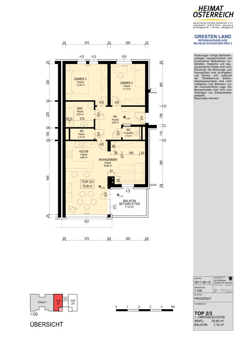 Wohnung zur Miete 902 € 3 Zimmer 78,7 m²<br/>Wohnfläche 1.<br/>Geschoss Wilhelm Schleicher-Weg Gresten 3264