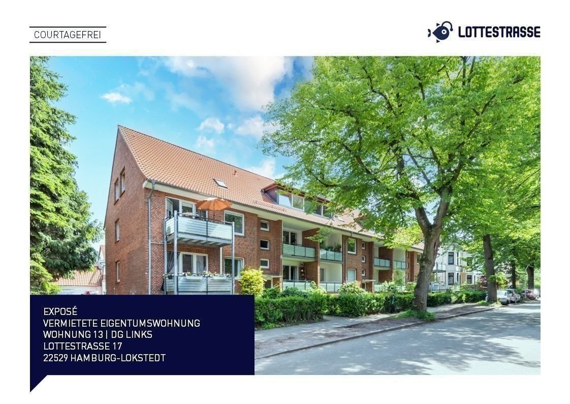 Wohnung zum Kauf provisionsfrei als Kapitalanlage geeignet 180.000 € 2,5 Zimmer 41,3 m²<br/>Wohnfläche Lottestraße 17 Lokstedt Hamburg 22529