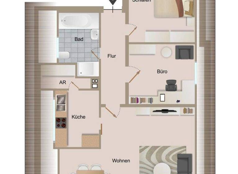 Wohnung zur Miete 550 € 3 Zimmer 58,3 m² 3. Geschoss Kiechlinsbergen 79346