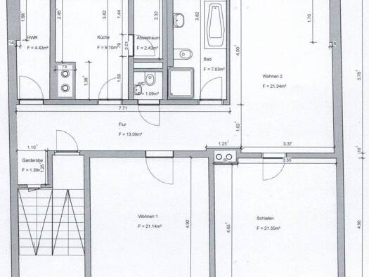 Wohnung zur Miete 1.050 € 3 Zimmer 100 m² 3. Geschoss Tribseer Stralsund 18437