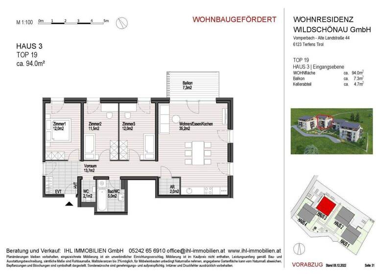 Wohnung zum Kauf - Erstbezug 4 Zimmer 94 m² 1. Geschoss Lenzen 239 Oberau 6311