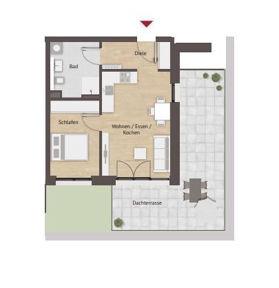 Penthouse zum Kauf provisionsfrei 373.990 € 2 Zimmer 58 m²<br/>Wohnfläche 4.<br/>Geschoss ab sofort<br/>Verfügbarkeit Bertold Brecht Straße 2 Herzo Base Herzogenaurach 91074