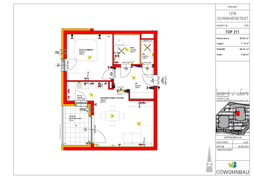 Wohnung zur Miete 703 € 2 Zimmer 56,6 m²<br/>Wohnfläche 2.<br/>Geschoss Alleehof 4 und 5 Schwanenstadt 4690