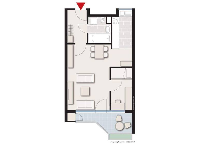 Wohnung zum Kauf provisionsfrei 154.000 € 1,5 Zimmer 46,7 m² 3. Geschoss Max-Planck-Straße 24 Sontheim Heilbronn 74081