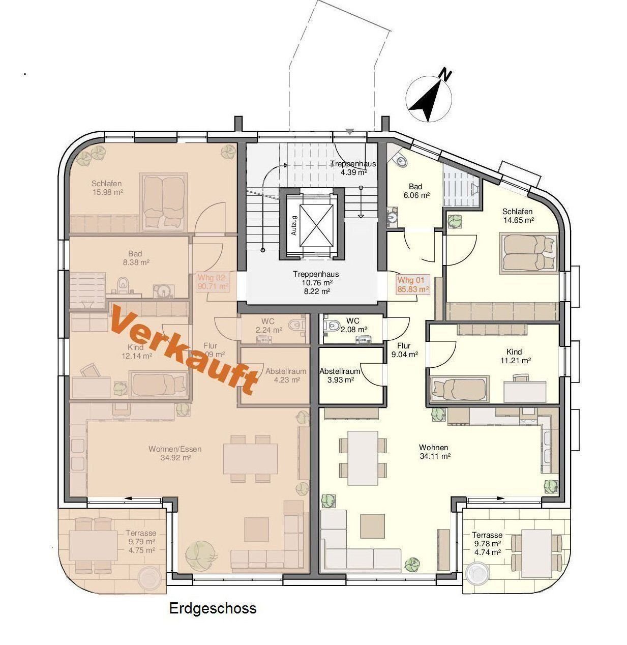 Terrassenwohnung zum Kauf provisionsfrei 349.000 € 3 Zimmer 90,7 m²<br/>Wohnfläche Lübbecke Lübbecke 32312