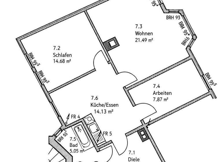 Wohnung zur Miete 635 € 3 Zimmer 78 m² 2. Geschoss frei ab 01.06.2026 Bahnhofstr. 24 Arnstadt 99310