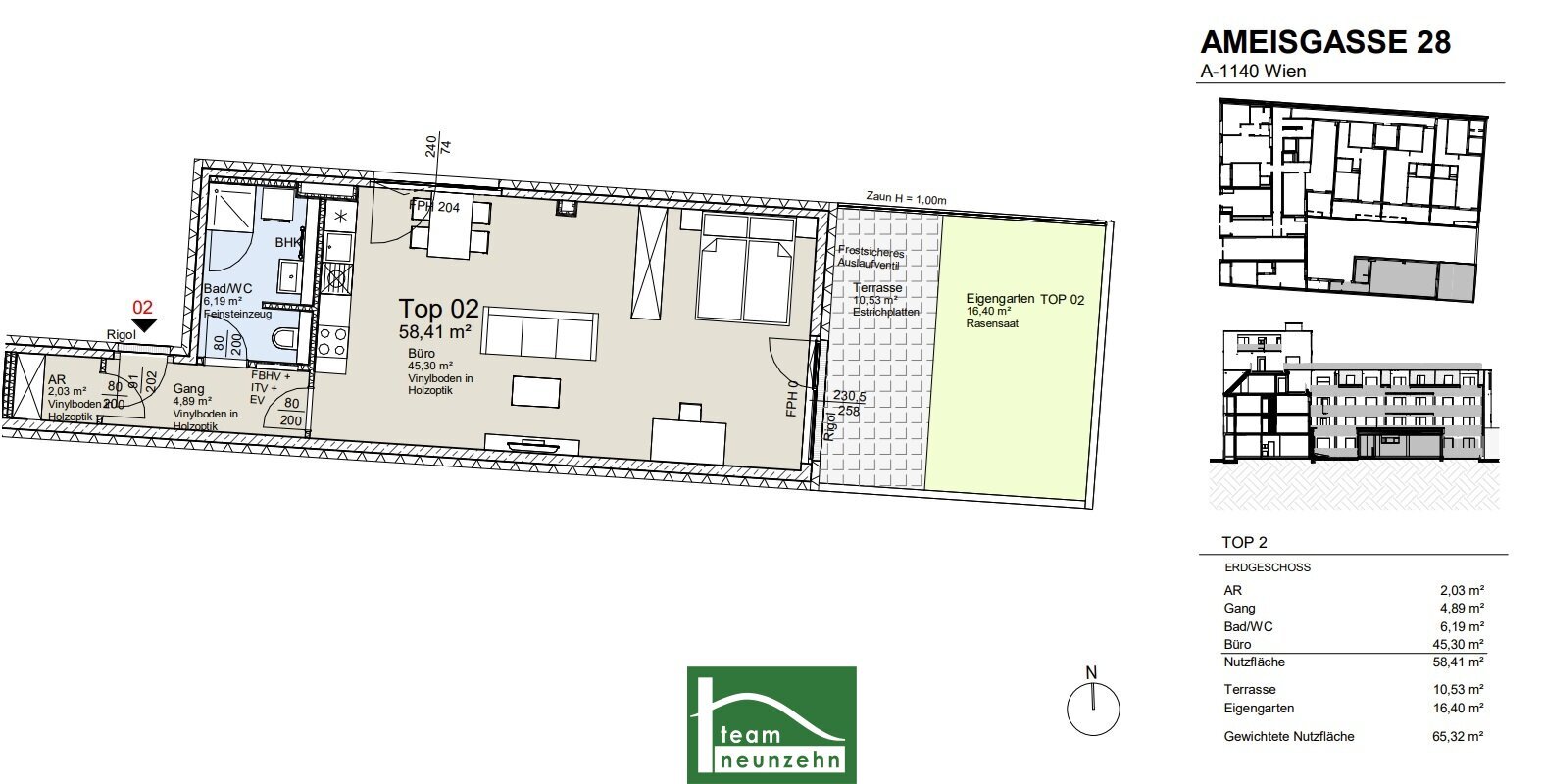 Büro-/Praxisfläche zum Kauf provisionsfrei 363.200 € 1 Zimmer Ameisgasse 28 Wien 1140