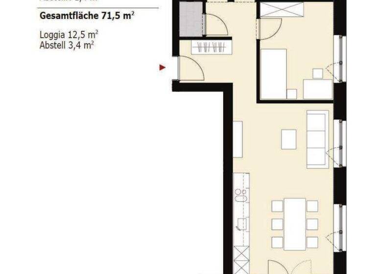 Terrassenwohnung zur Miete 1.530 € 3 Zimmer 71,5 m² 2. Geschoss frei ab 01.03.2026 Oberes Tobel 24C Götzis 6840