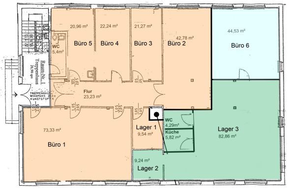 Bürogebäude zur Miete 12.716 € 7 Zimmer 748 m²<br/>Bürofläche ab 371 m²<br/>Teilbarkeit Margaretenau - Dörnbergpark Regensburg 93049