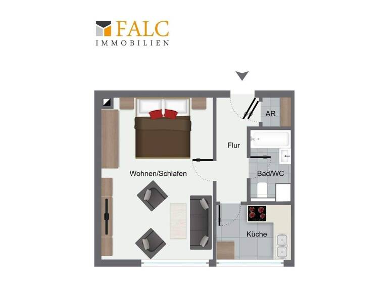 Studio zum Kauf 119.900 € 1 Zimmer 35,5 m² 1. Geschoss Höfen Nürnberg 90429