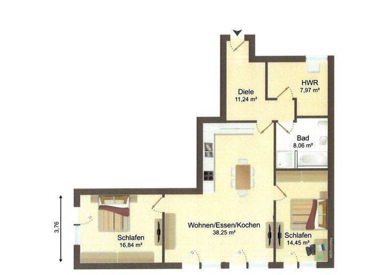 Wohnung zur Miete - Erstbezug 1.155 € 3 Zimmer 104 m² EG frei ab sofort Buer Melle 49328