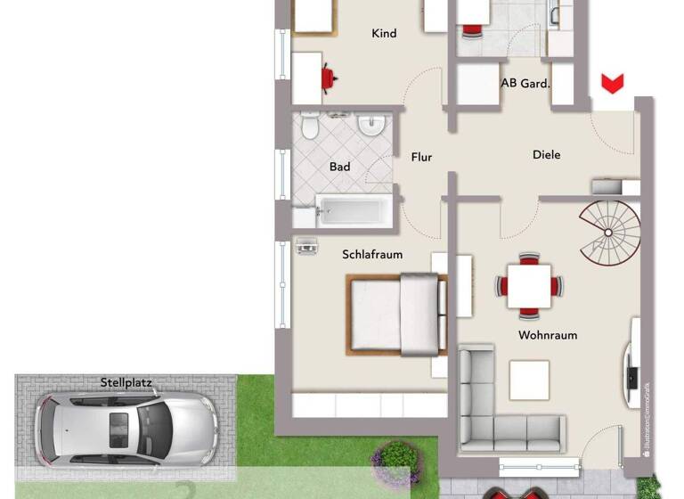 Wohnung zum Kauf 175.000 € 3 Zimmer 86 m² frei ab sofort Dimker Weg 4 Wulfen Dorsten 46286