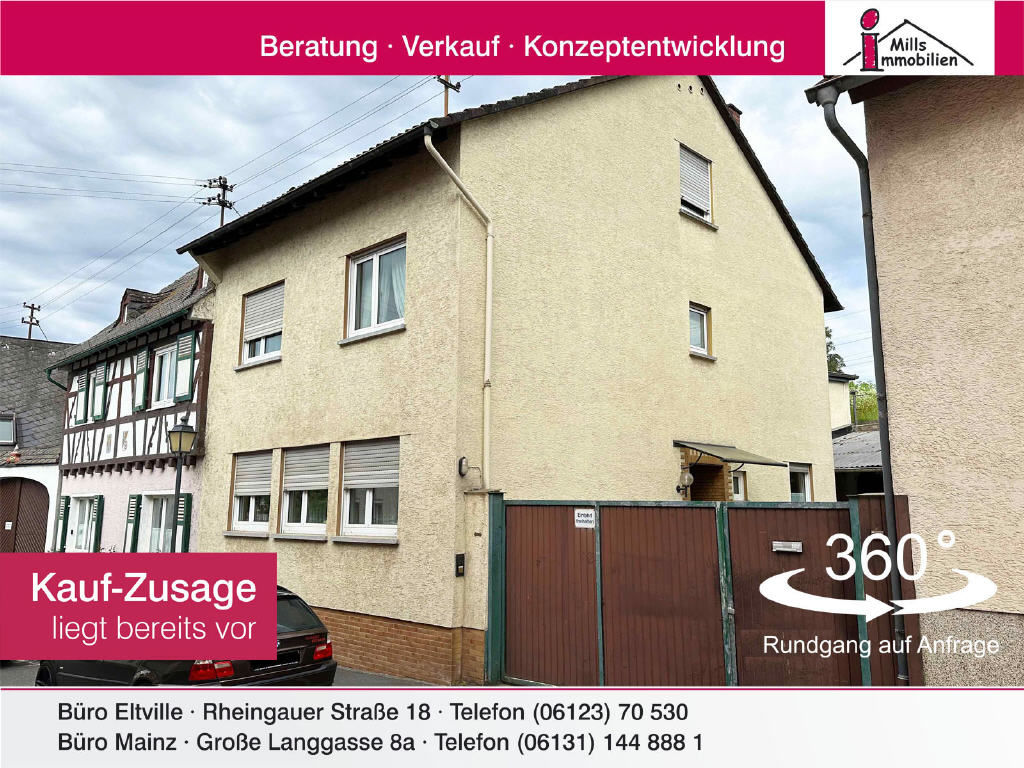 Einfamilienhaus zum Kauf 358.000 € 5 Zimmer 168 m²<br/>Wohnfläche 282 m²<br/>Grundstück Hattenheim Eltville am Rhein 65347