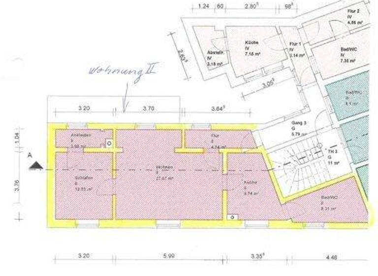 Wohnung zur Miete 450 € 2 Zimmer 64,3 m² 1. Geschoss Nordhausen 99734