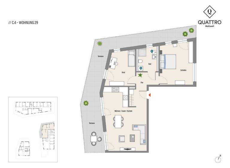 Penthouse zum Kauf - Erstbezug provisionsfrei 557.000 € 3 Zimmer 104 m² 3. Geschoss Rottweil 78628