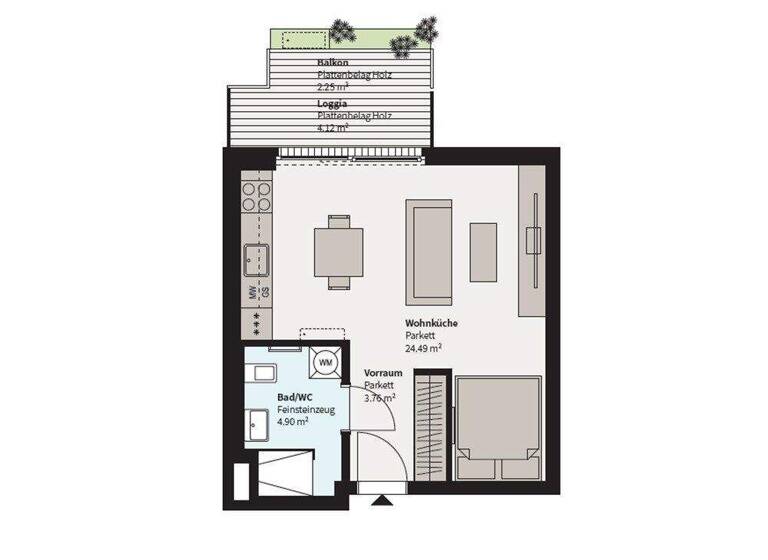 Studio zur Miete - Erstbezug 718 € 1 Zimmer 33,1 m² 2. Geschoss frei ab 01.04.2026 Erzherzog-Karl-Straße Wien 1220