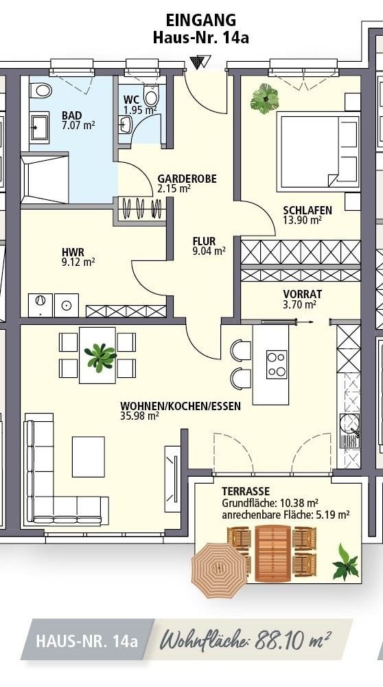 Reihenmittelhaus zum Kauf provisionsfrei 329.800 € 3 Zimmer 87,9 m²<br/>Wohnfläche 7.333 m²<br/>Grundstück Lahde Petershagen 32469