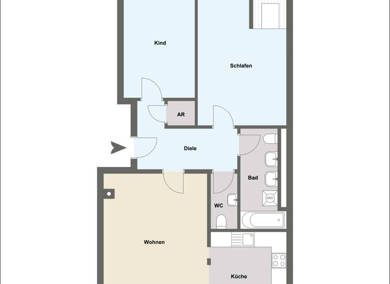 Wohnung zum Kauf provisionsfrei 208.000 € 3 Zimmer 76,9 m² 2. Geschoss Mainaschaff 63814