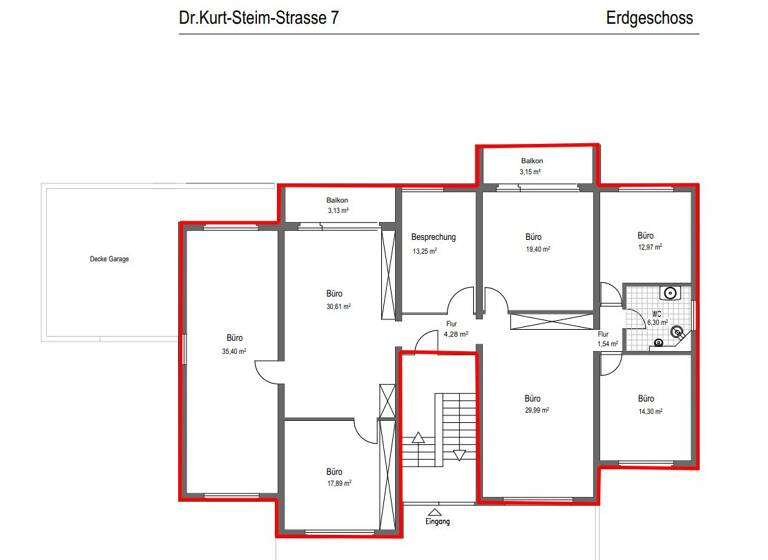 Bürofläche zur Miete provisionsfrei 1.580 € 8 Zimmer 185,9 m² Bürofläche Sulgen Schramberg-Sulgen 78713
