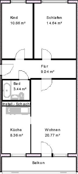 Wohnung zur Miete 412 € 3 Zimmer 68,6 m²<br/>Wohnfläche 6.<br/>Geschoss Sankt-Josef-Straße 21b Marktbreite Magdeburg 39130