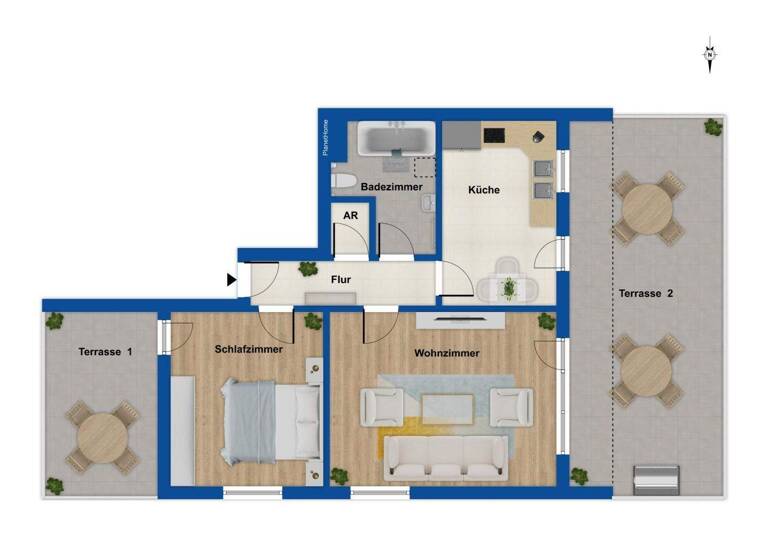 Wohnung zum Kauf 299.000 € 2 Zimmer 70 m² 2. Geschoss Eißendorf Hamburg 21077