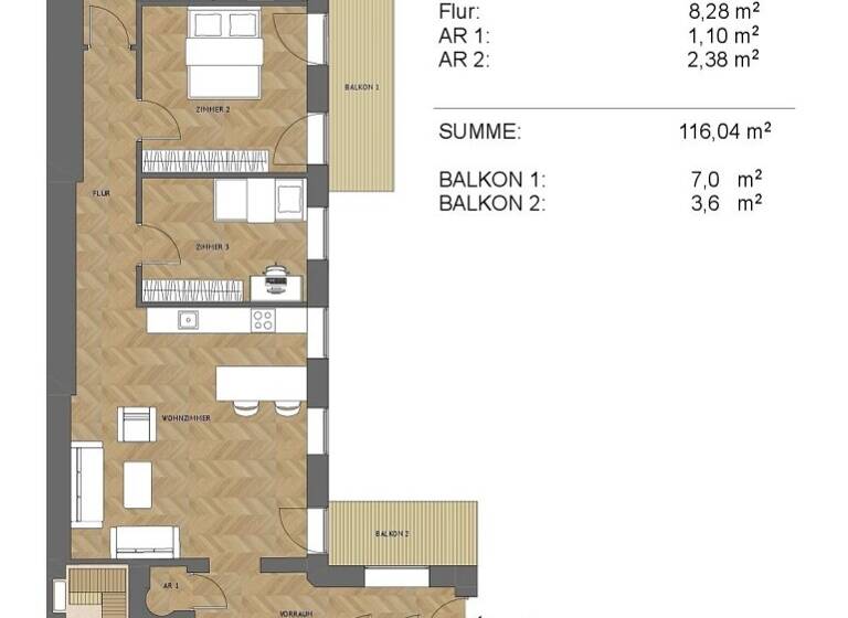 Terrassenwohnung zum Kauf - Neubau 1.099.000 € 4 Zimmer 117 m²<br/>Wohnfläche 1.<br/>Geschoss Radetzkystraße Wien 1030