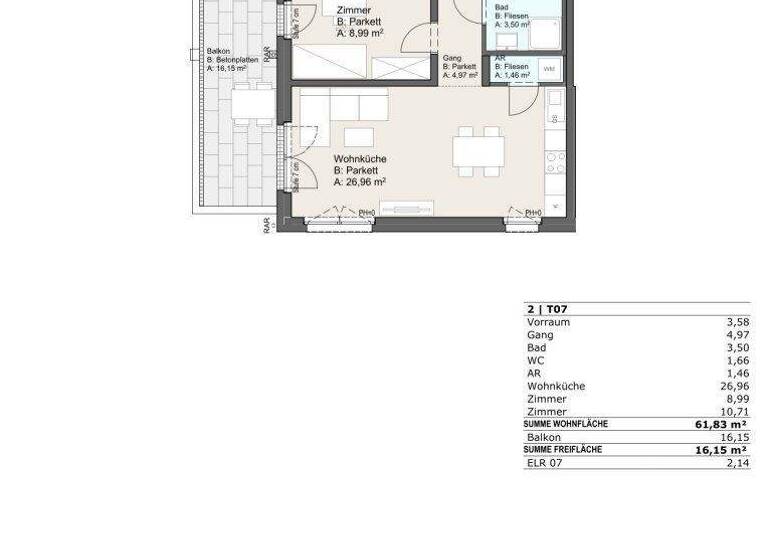 Wohnung zum Kauf - Erstbezug 421.400 € 3 Zimmer 61,8 m² 1. Geschoss Khuenweg Wien,Donaustadt 1220