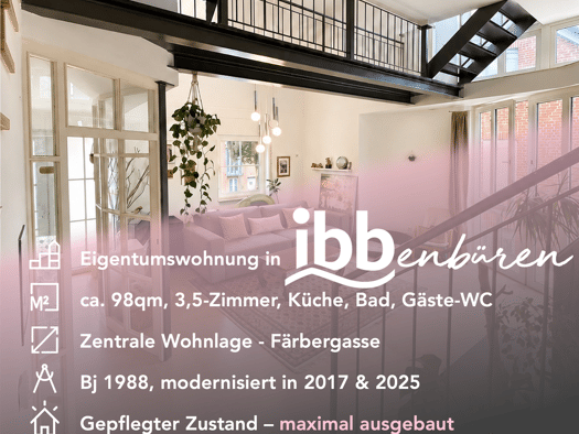 Wohnung zum Kauf 238.000 € 3,5 Zimmer 98 m² 1. Geschoss frei ab sofort Färbergasse 18 Stadt Ibbenbüren 49477