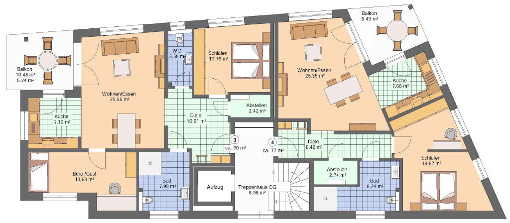 Wohnung zum Kauf 322.000 € 2 Zimmer 77 m²<br/>Wohnfläche 1.<br/>Geschoss Werste Bad Oeynhausen 32549