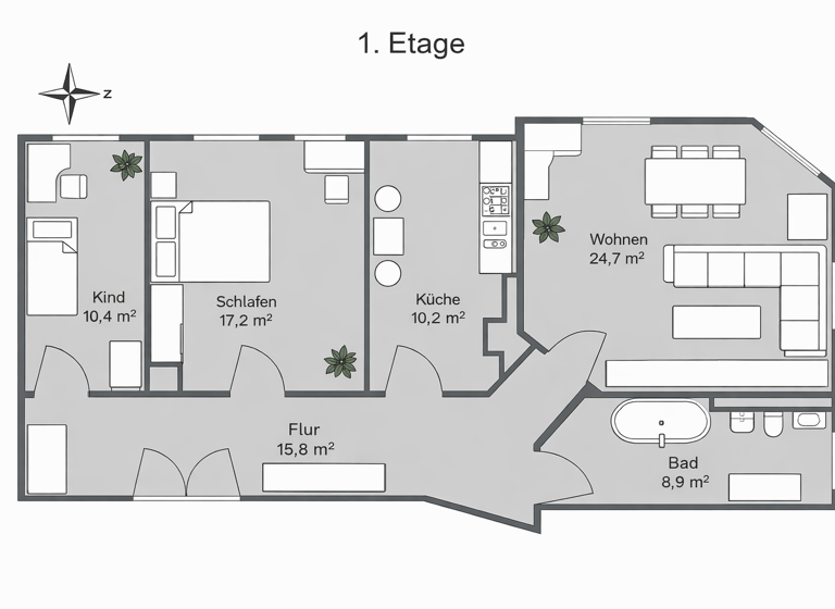 Wohnung zum Kauf 226.000 € 3 Zimmer 92 m² 1. Geschoss Paunsdorf Leipzig 04328