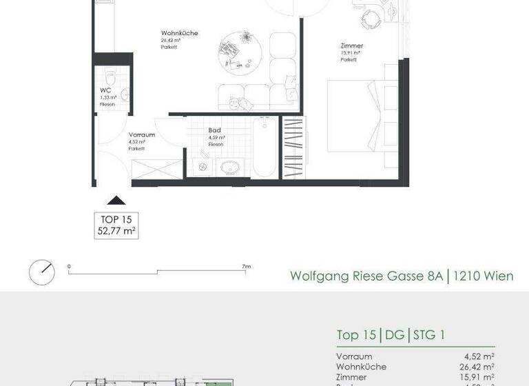 Wohnung zum Kauf - Erstbezug provisionsfrei 319.000 € 2 Zimmer 52,8 m² 2. Geschoss Wolfgang-Riese-Gasse 8A Wien 1210