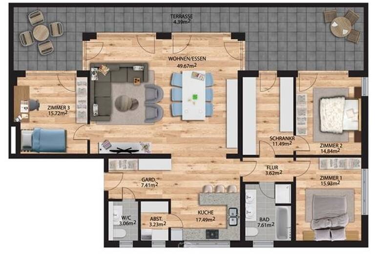 Penthouse zum Kauf 692.000 € 4 Zimmer 160,9 m²<br/>Wohnfläche Rainbachstraße 8 Grünenwört Wertheim/Grünenwört 97877