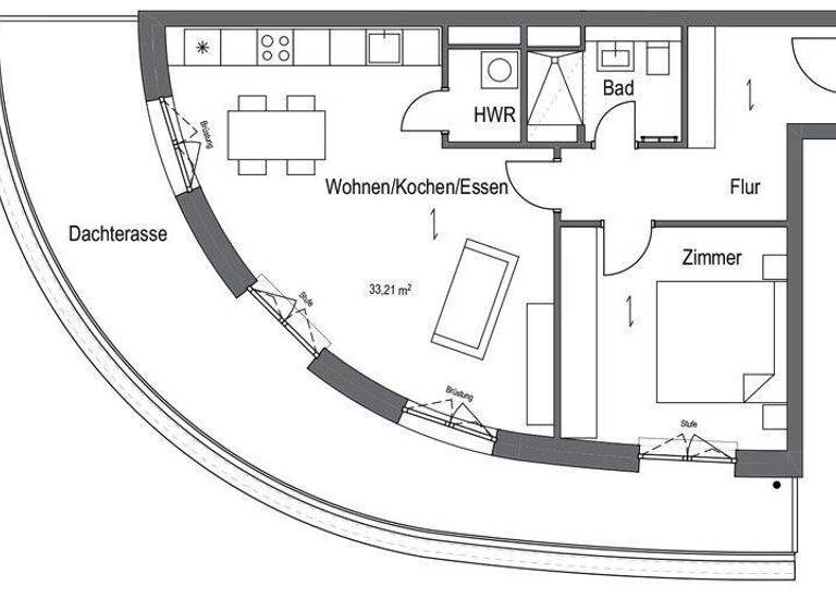 Wohnung zur Miete 1.533 € 2 Zimmer 73,9 m² 5. Geschoss Parkstraße 23 Spandau Berlin 13585