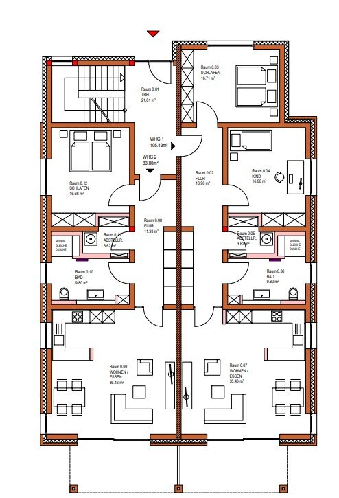 Wohnung zur Miete 1.260 € 3 Zimmer 105 m²<br/>Wohnfläche EG<br/>Geschoss Löhne-Ort Löhne 32584