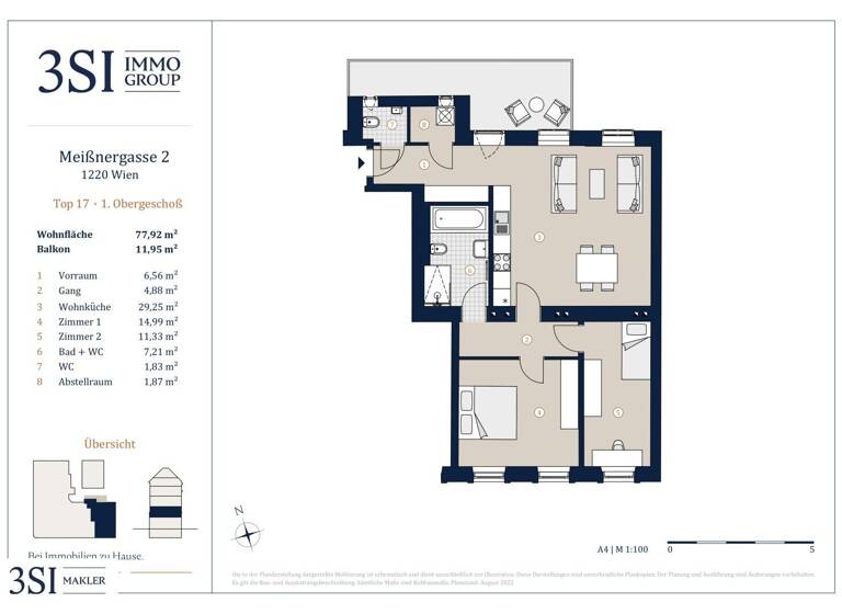 Wohnung zum Kauf - Erstbezug 495.000 € 3 Zimmer 77,9 m² 1. Geschoss Meißnergasse 2 Wien 1220