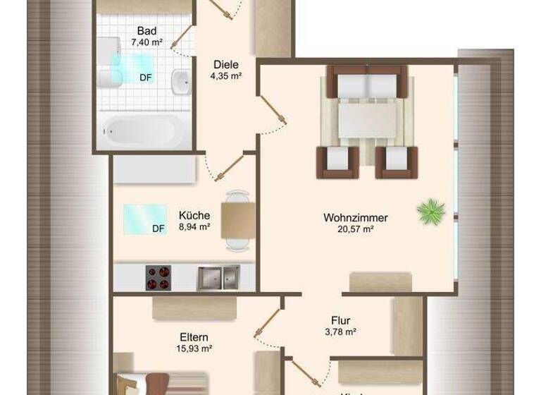 Wohnung zum Kauf 199.000 € 3 Zimmer 70 m² Gartenstadt Bayreuth 95444